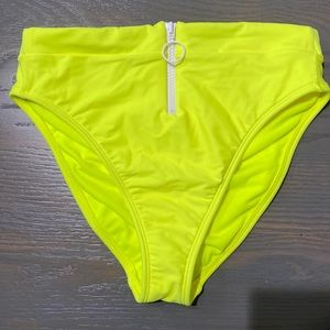 NWT Neon yellow high waisted bikini bottoms